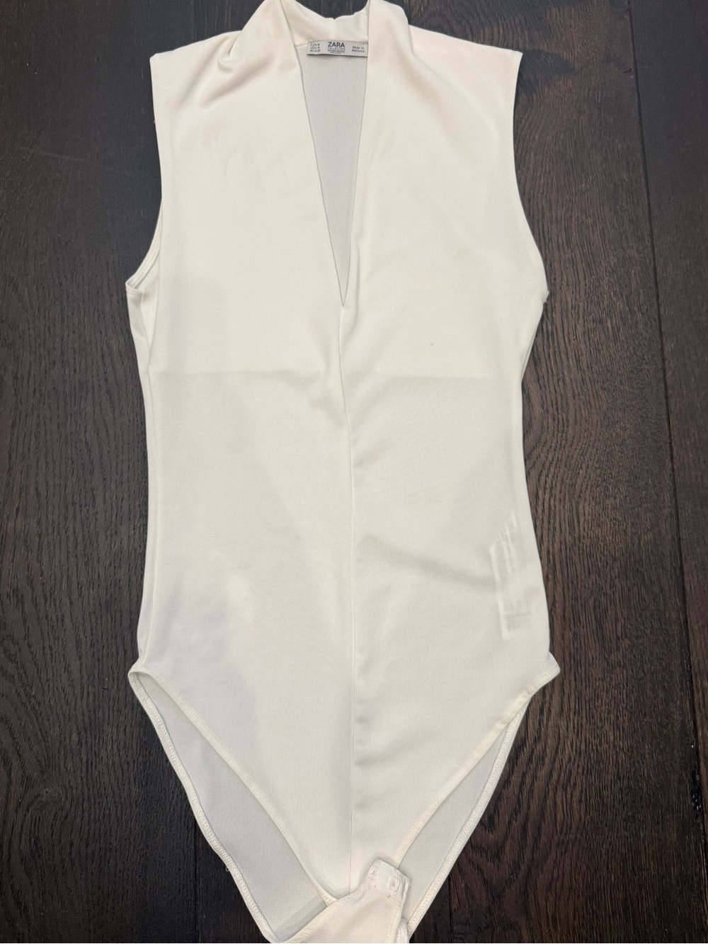 Zara White Sleeveless bodysuit